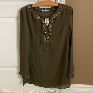 Green Sequined Blouse